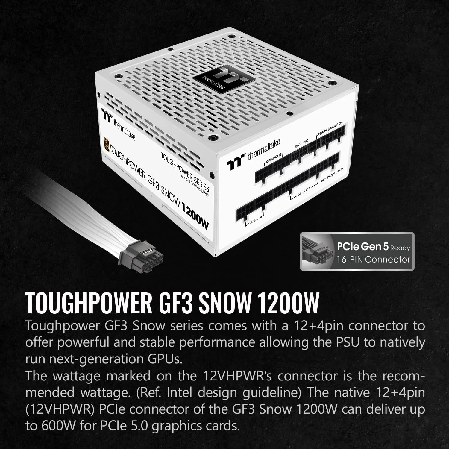 Thermaltake Toughpower GF3 Snow Edition 1200W 80+ Gold Full Modular ATX 3.0 Power Supply