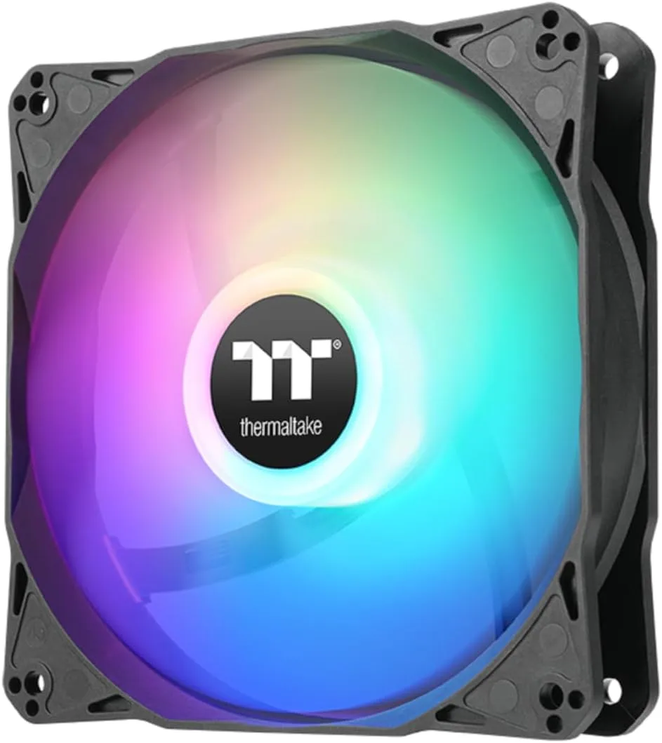 Thermaltake LE120 ARGB PWM Fan (3 Pack), PWM controlled 500~1500 rpm, 5V Motherboard Sync, 16.8 Million Colors 9 Addressable LEDs, Airflow 66.1 CFM, 120mm Hydraulic Bearing, Case Fan, CL-F204-PL12SW-A