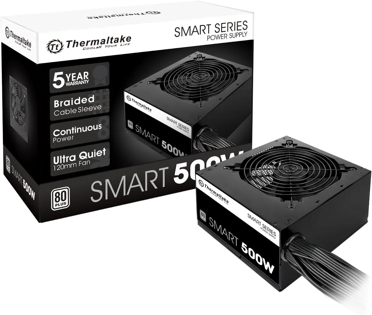 Thermaltake Smart Series ATX 12V 80 PLUS White Power Supply