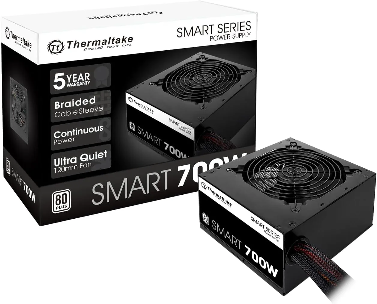 Thermaltake Smart Series ATX 12V 80 PLUS White Power Supply