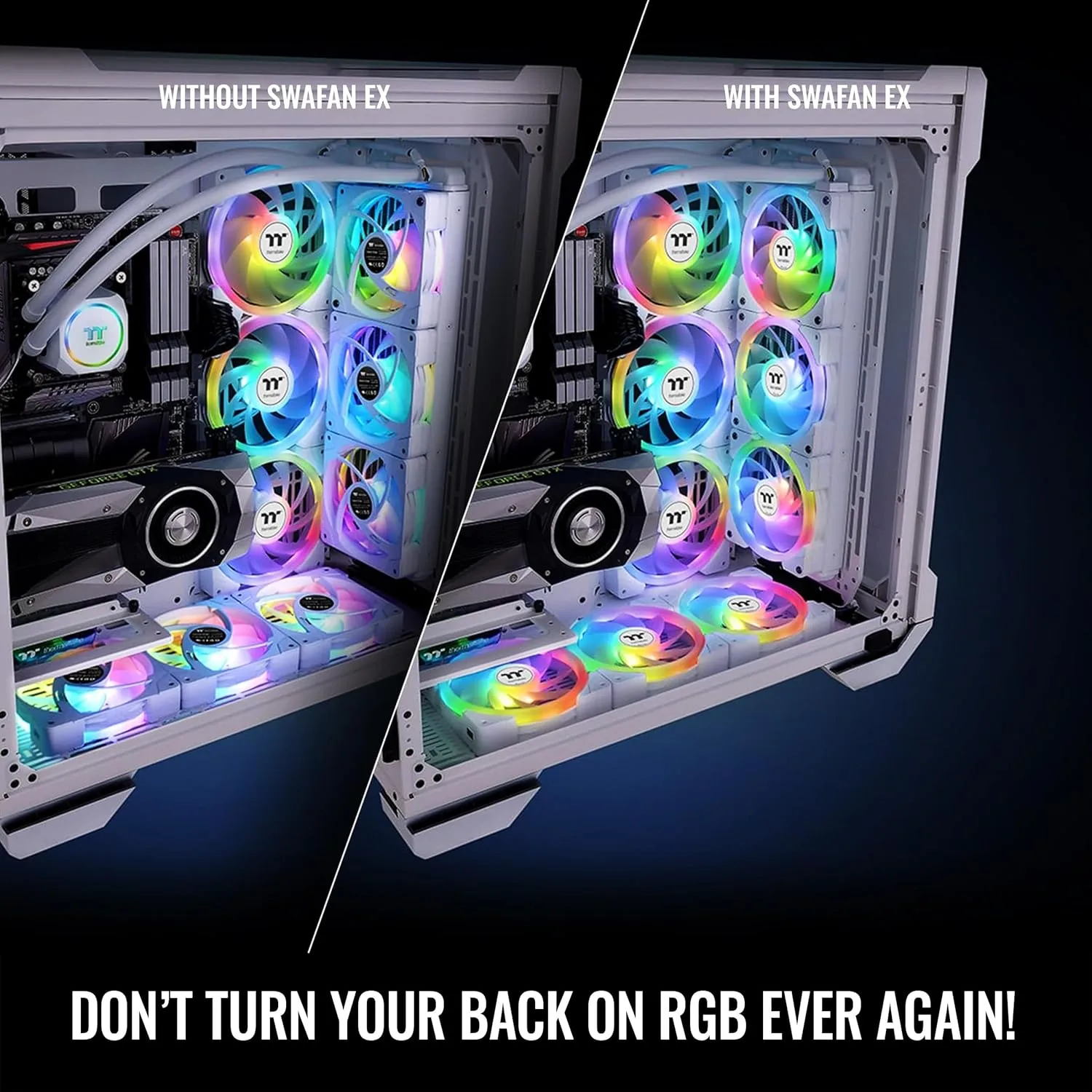 Thermaltake SWAFAN EX 12 ARGB 120mm 3-Pack White PWM Cooling Fans