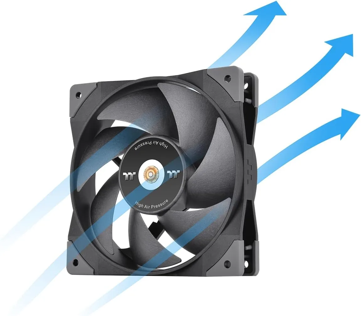 Thermaltake SWAFAN GT12 PC Cooling Fan, 3 Types of Detachable Fan Blades, High Pressure/High Air Flow/Reversed (Single Fan Pack) CL-F155-PL12BL-A