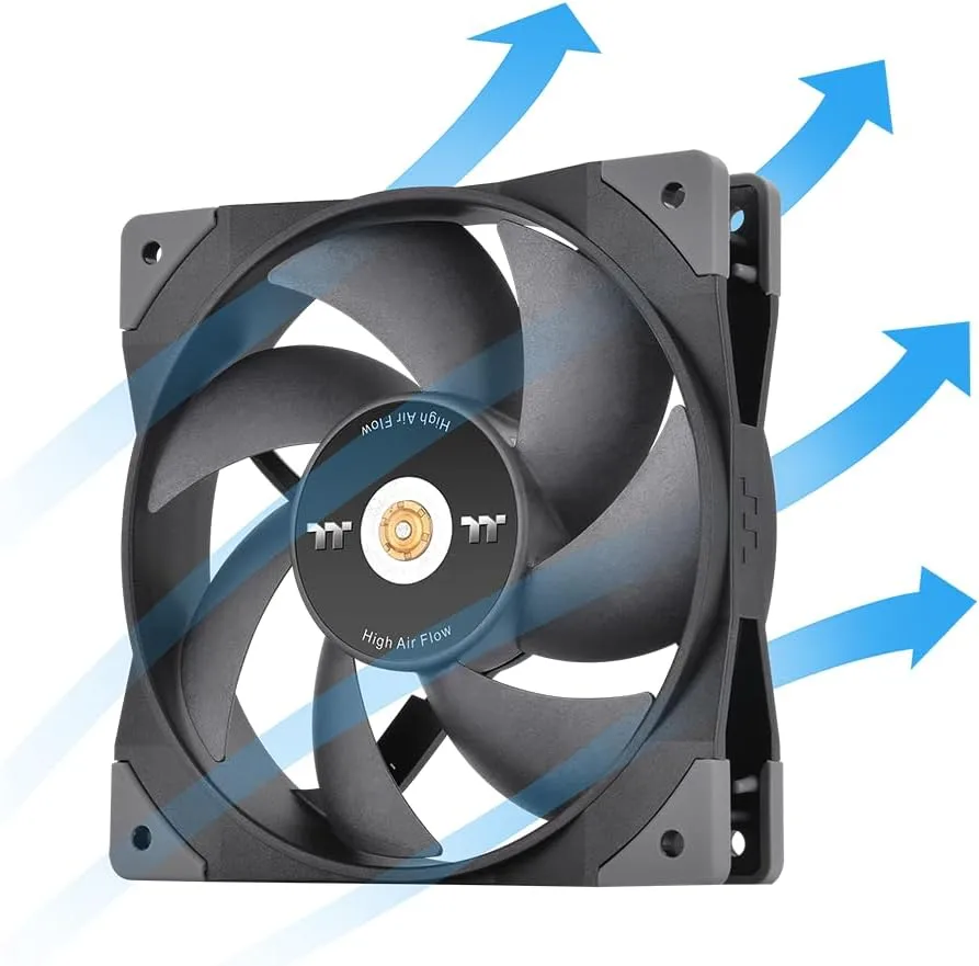 Thermaltake SWAFAN GT12 PC Cooling Fan, 3 Types of Detachable Fan Blades, High Pressure/High Air Flow/Reversed (Single Fan Pack) CL-F155-PL12BL-A