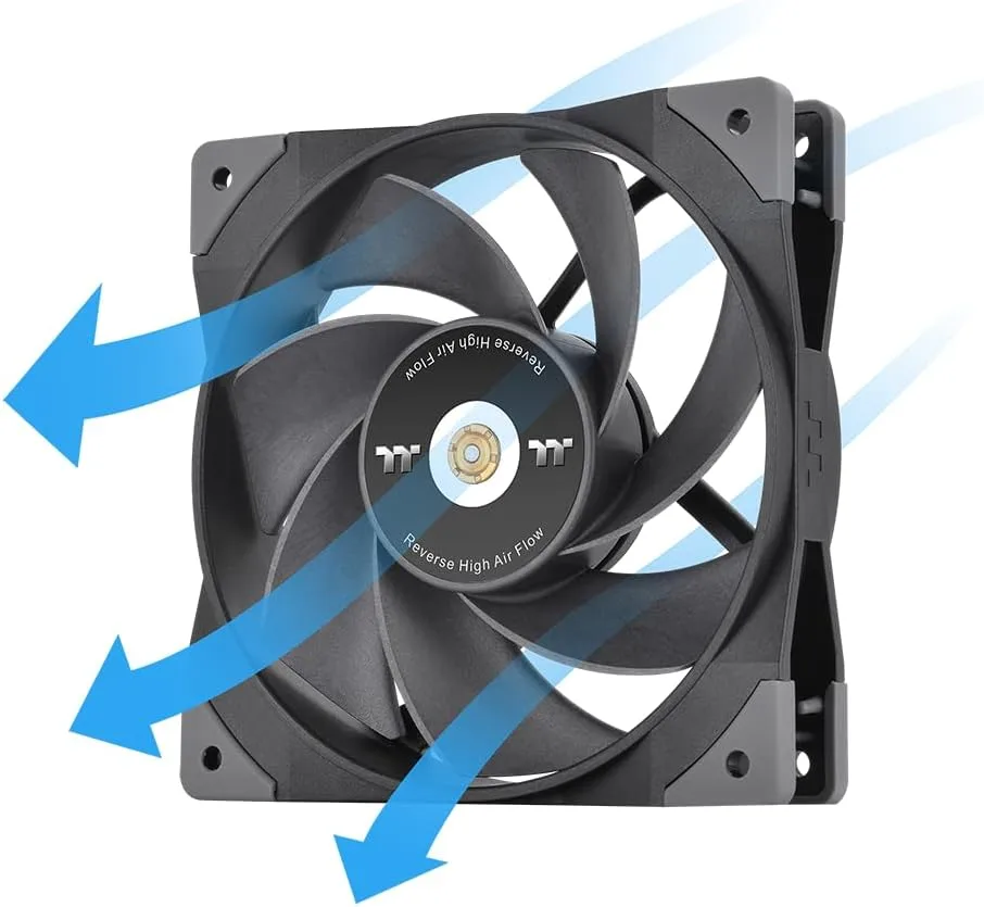 Thermaltake SWAFAN GT12 PC Cooling Fan, 3 Types of Detachable Fan Blades, High Pressure/High Air Flow/Reversed (Single Fan Pack) CL-F155-PL12BL-A