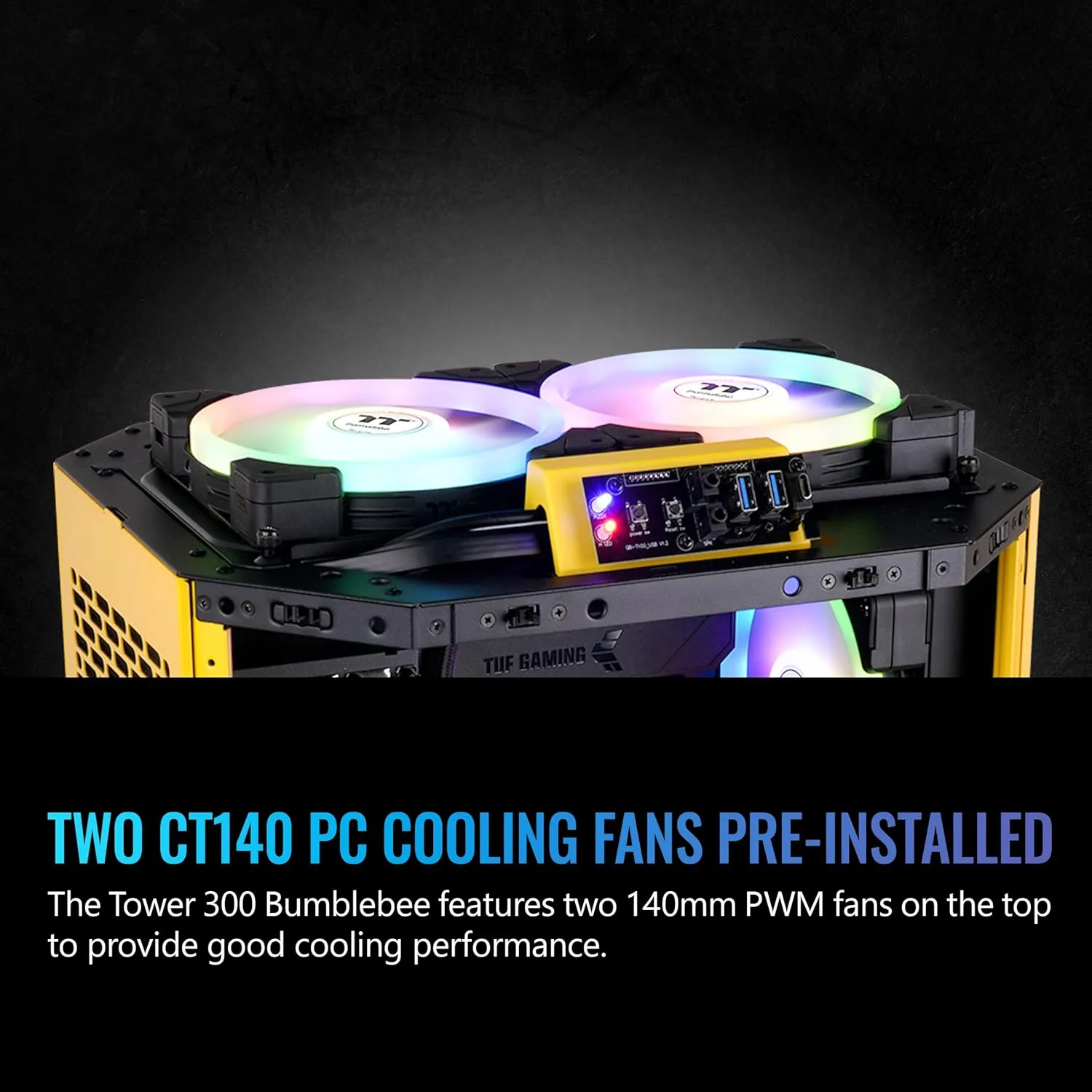 THERMALTAKE Tower 300 Micro-ATX Case with 2x140mm CT Fans
