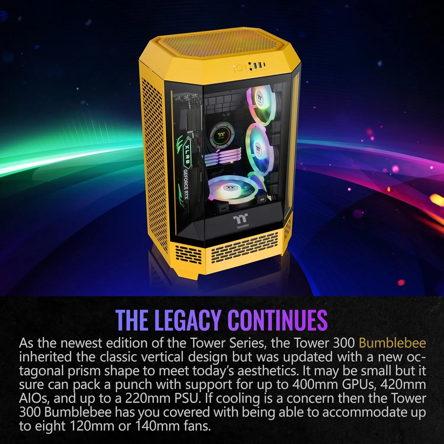 THERMALTAKE Tower 300 Micro-ATX Case with 2x140mm CT Fans