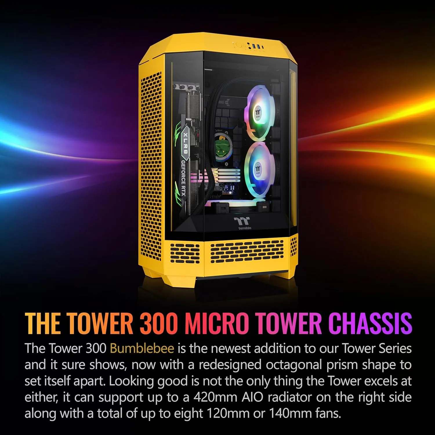 THERMALTAKE Tower 300 Micro-ATX Case with 2x140mm CT Fans