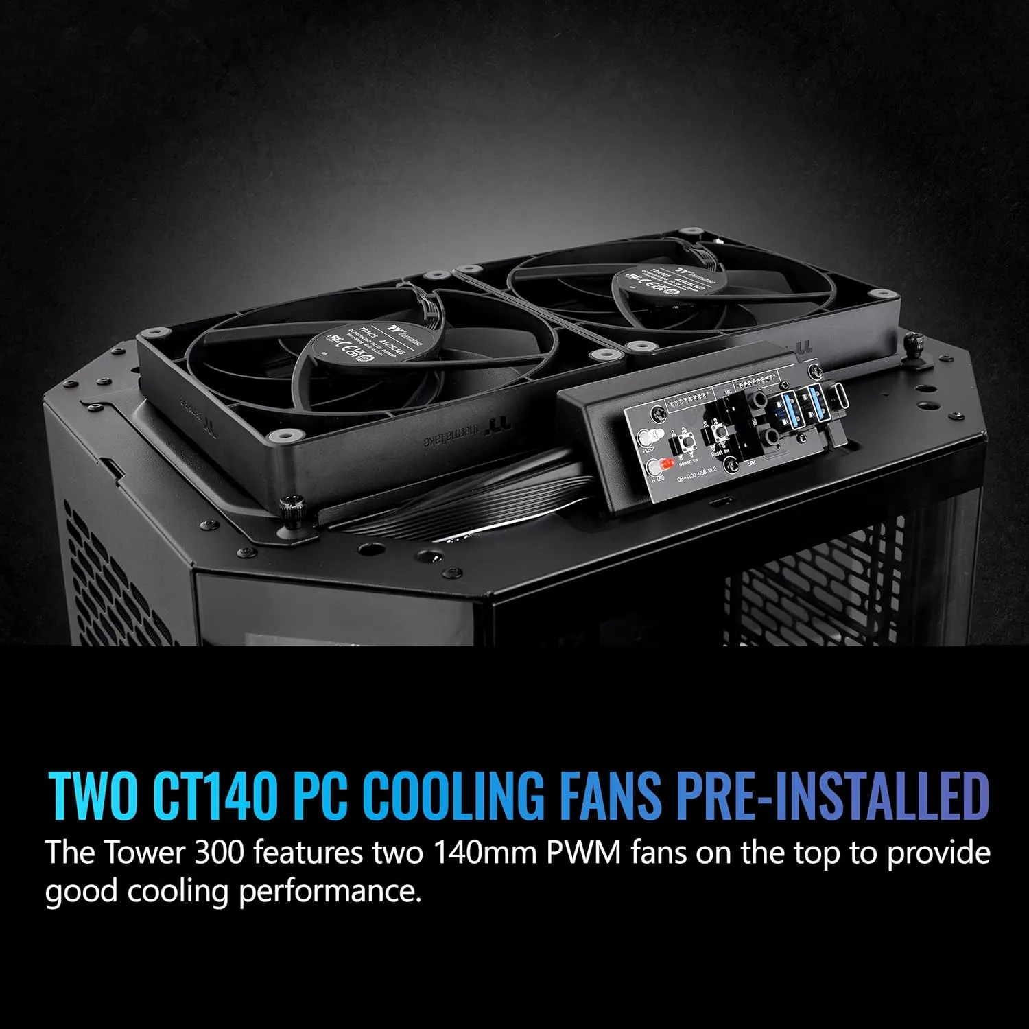 Thermaltake Tower 300 Black Micro-ATX Case - 2x140mm Fans, Supports 420mm Radiator