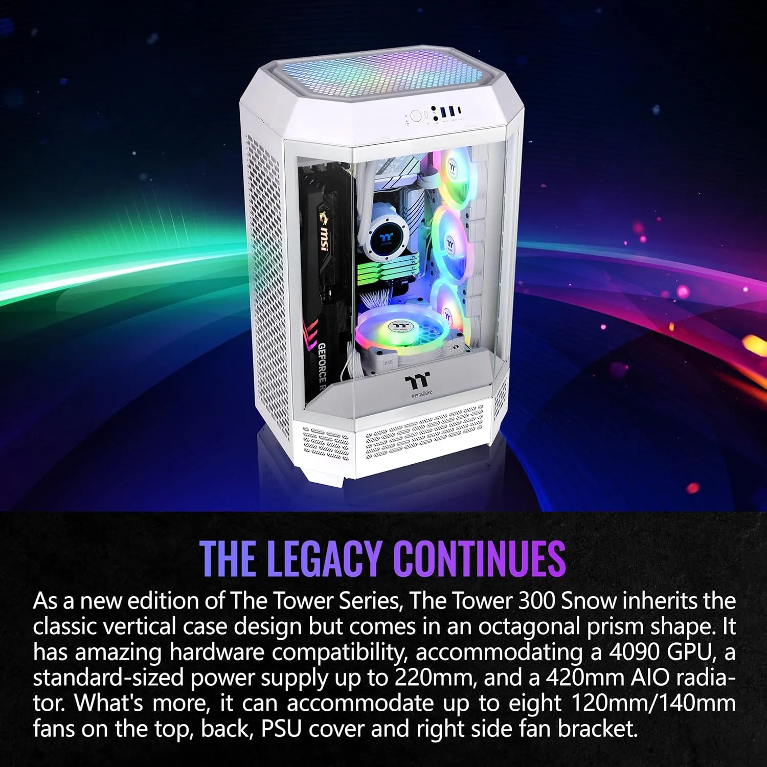 THERMALTAKE Tower 300 Micro-ATX Case with 2x140mm CT Fans