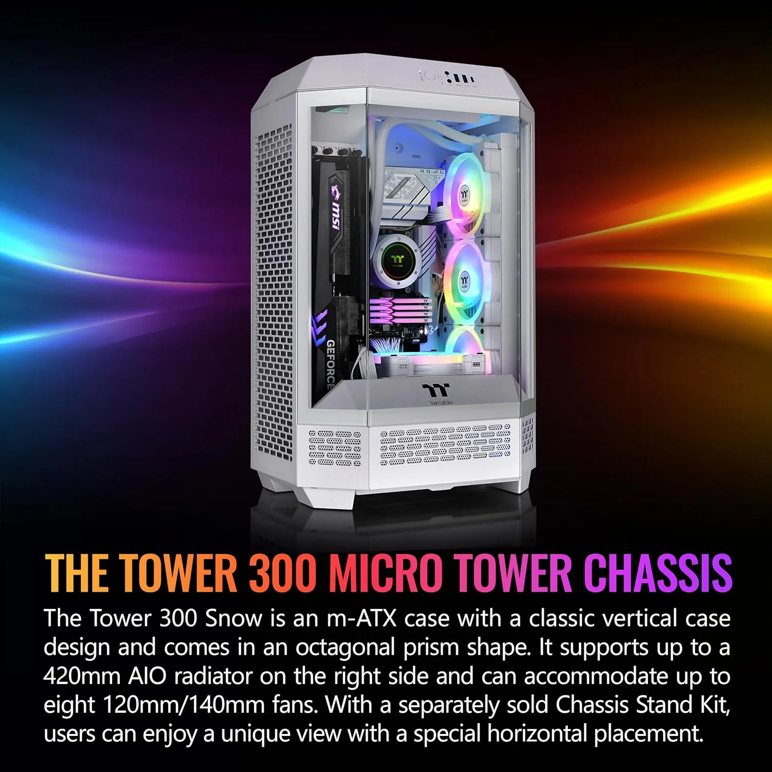 THERMALTAKE Tower 300 Micro-ATX Case with 2x140mm CT Fans