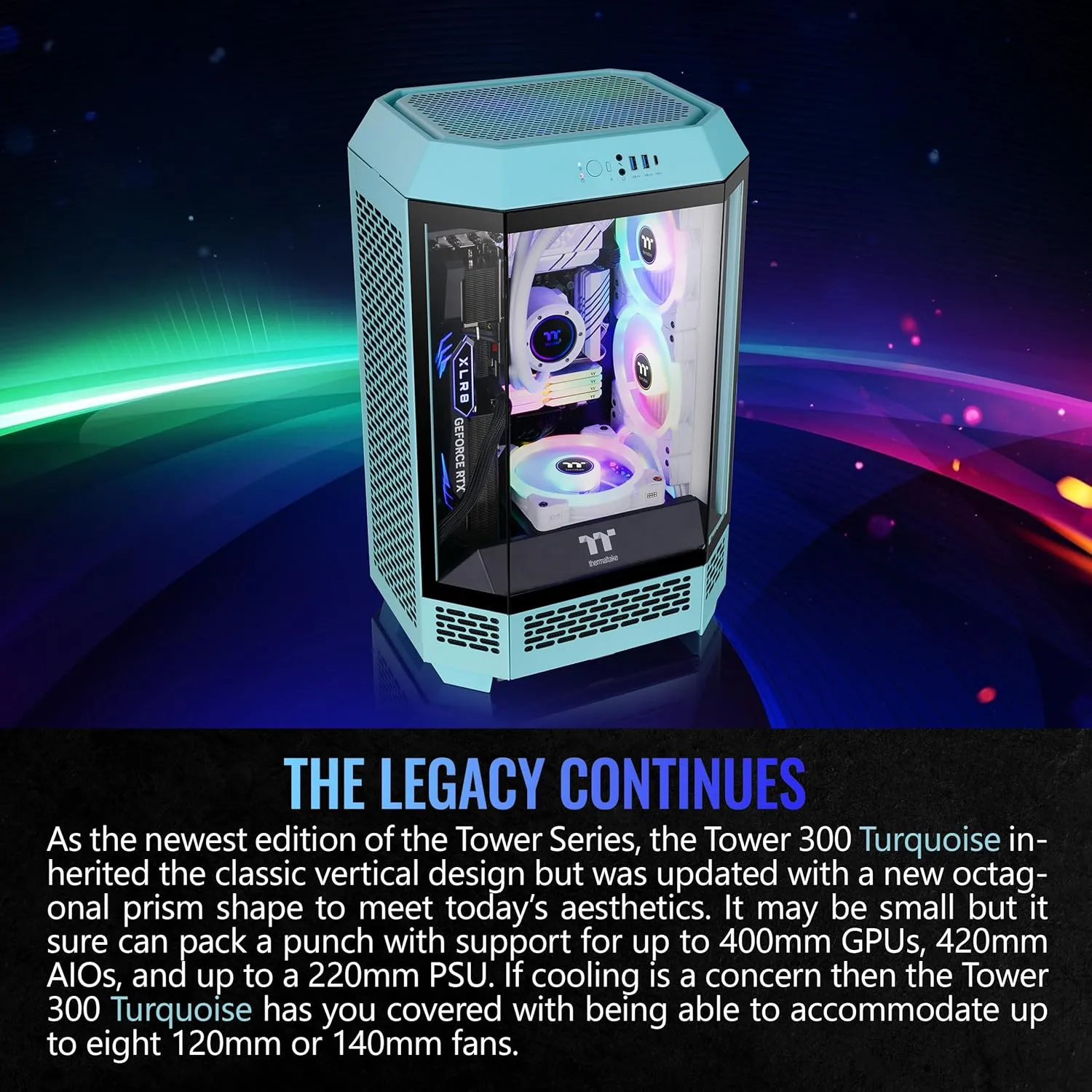 THERMALTAKE Tower 300 Micro-ATX Case with 2x140mm CT Fans