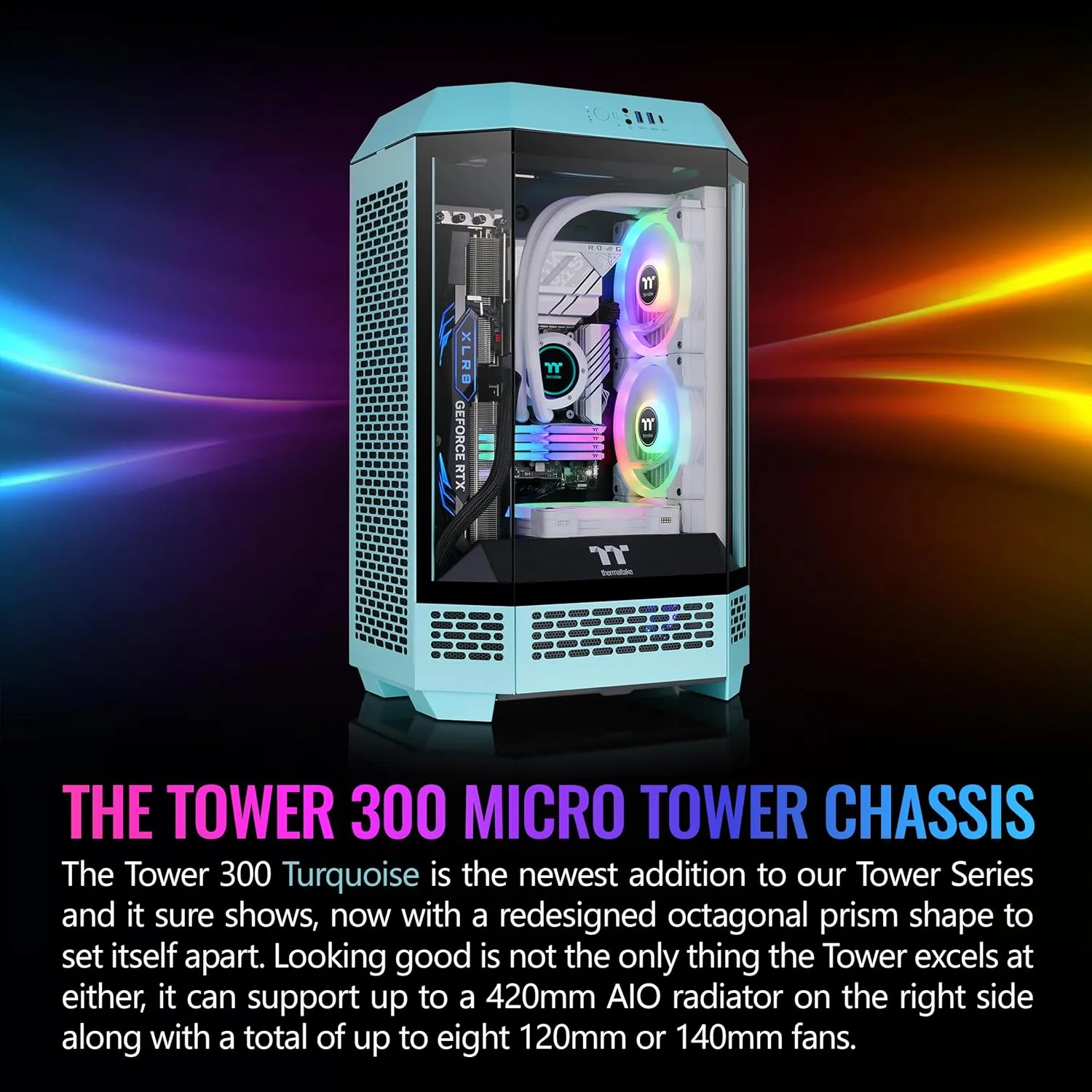 THERMALTAKE Tower 300 Micro-ATX Case with 2x140mm CT Fans