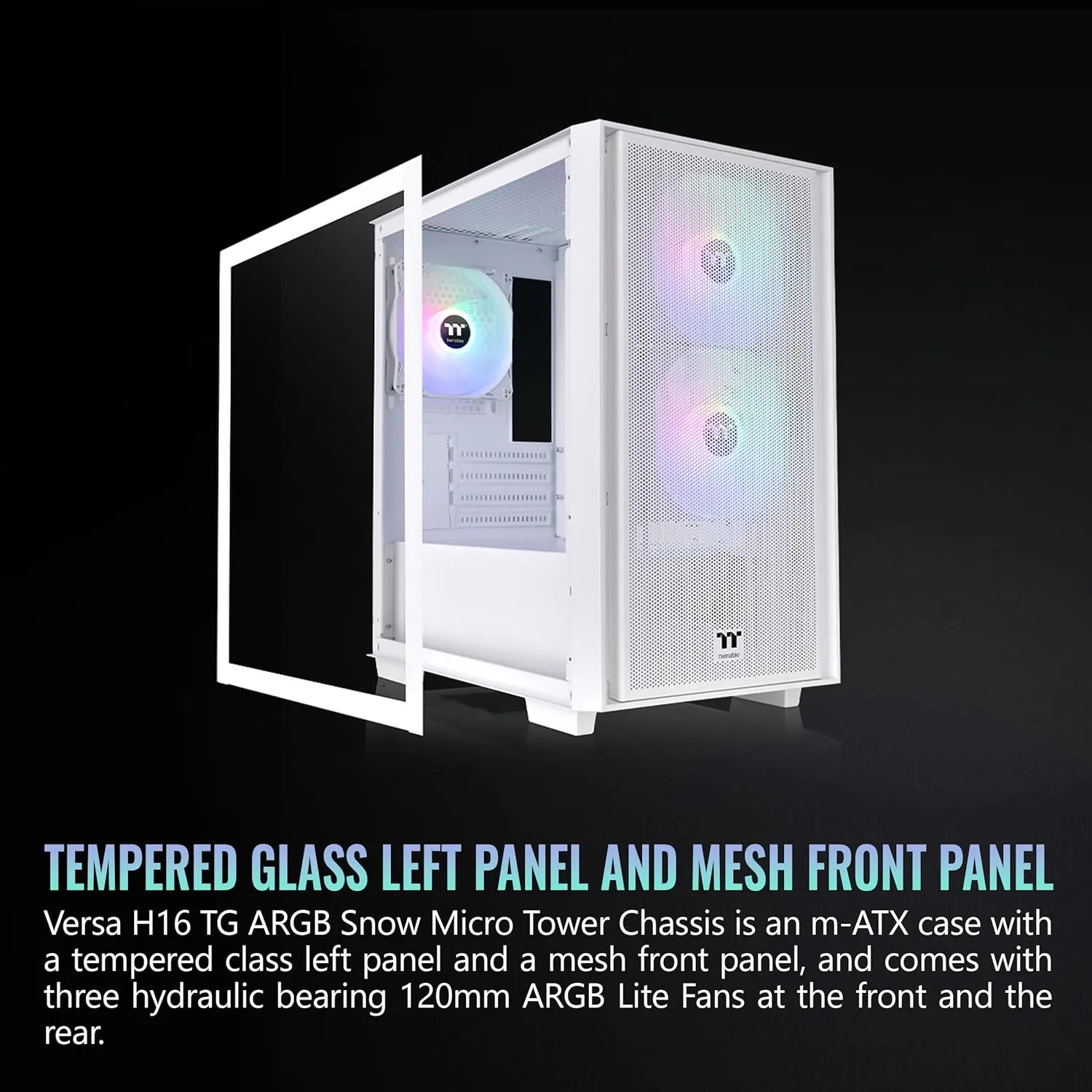 THERMALTAKE Versa H16 TG ARGB Micro ATX Tower Case
