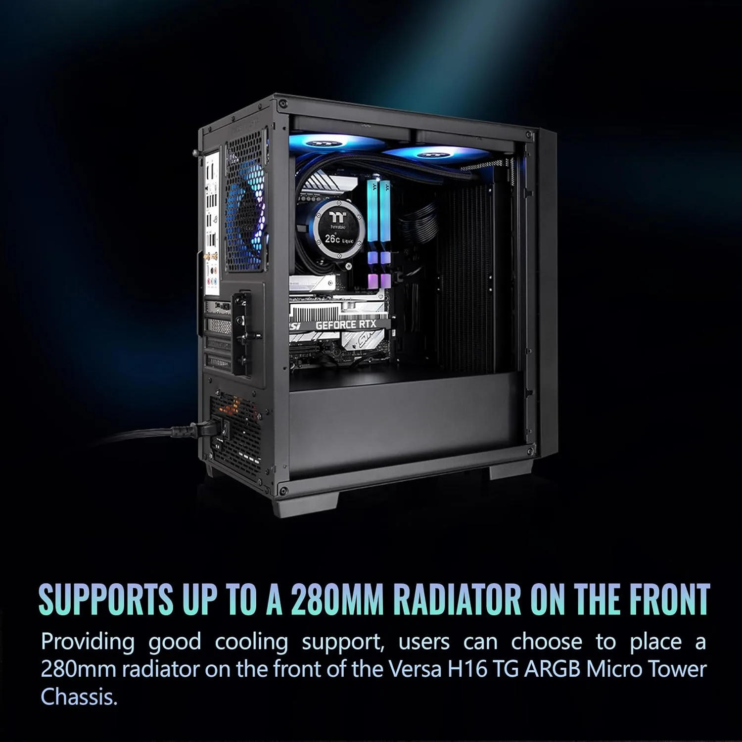 THERMALTAKE Versa H16 TG ARGB Micro ATX Tower Case