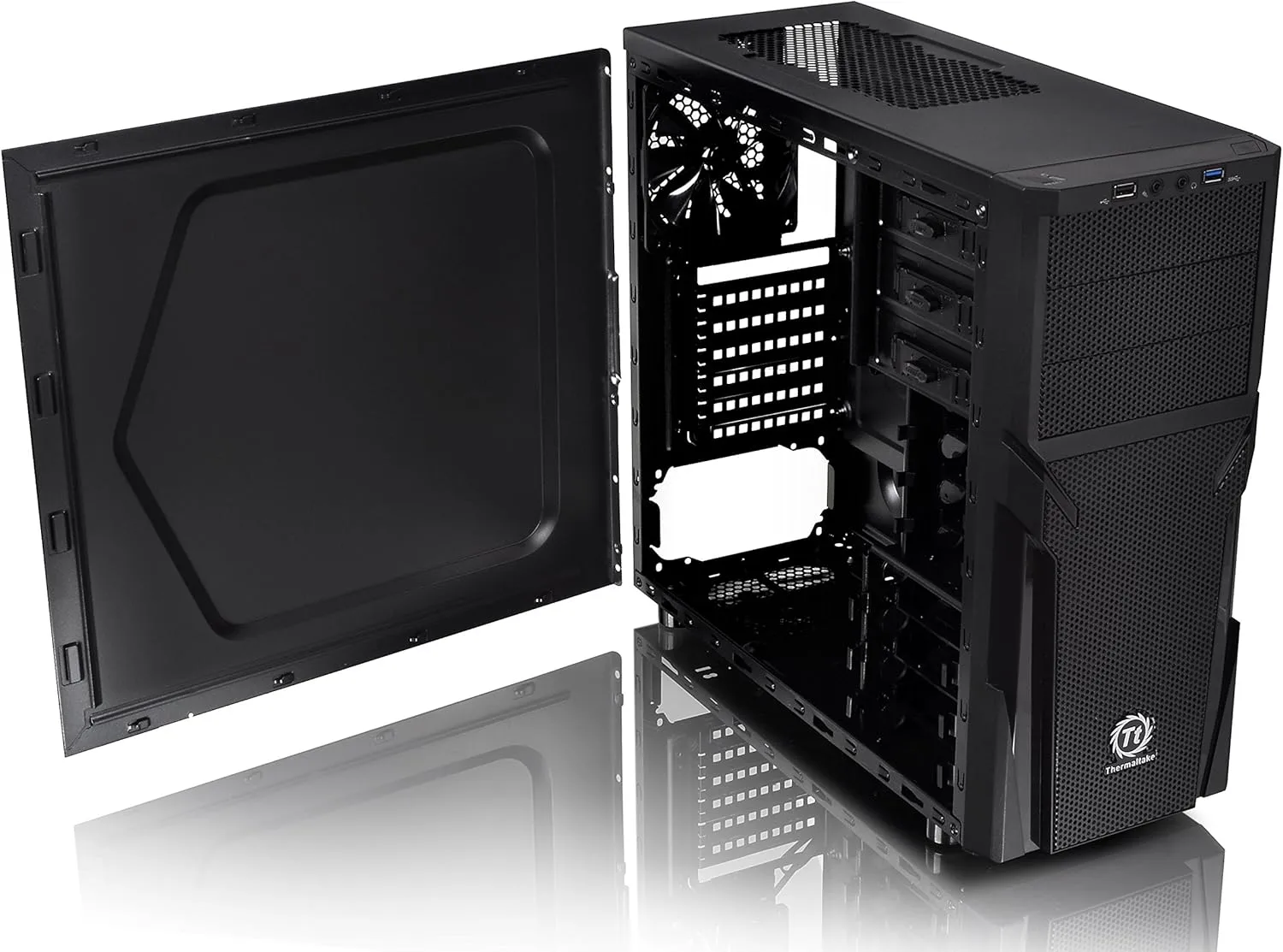 Thermaltake Versa H21 SPCC ATX Mid Tower Computer Chassis CA-1B2-00M1NN-00 Black
