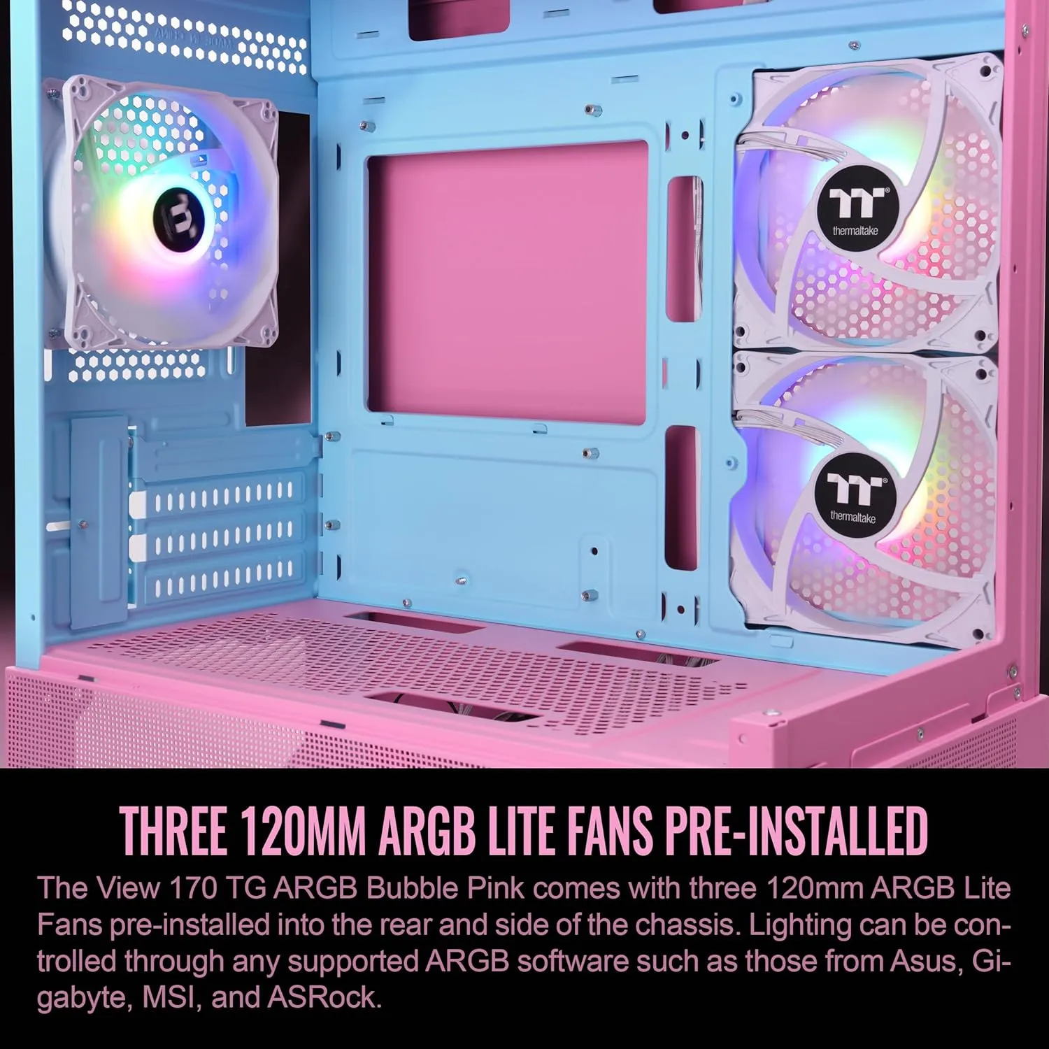 Thermaltake View Series Tempered Glass PC Chassis with RGB/ARGB Fans