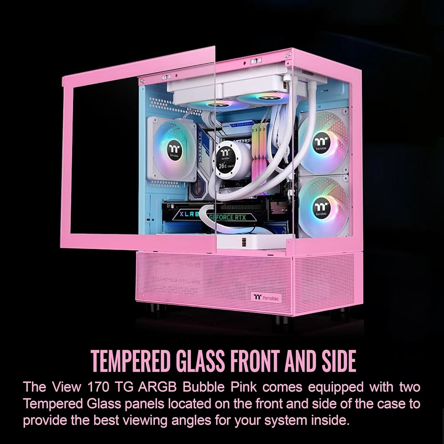 Thermaltake View Series Tempered Glass PC Chassis with RGB/ARGB Fans