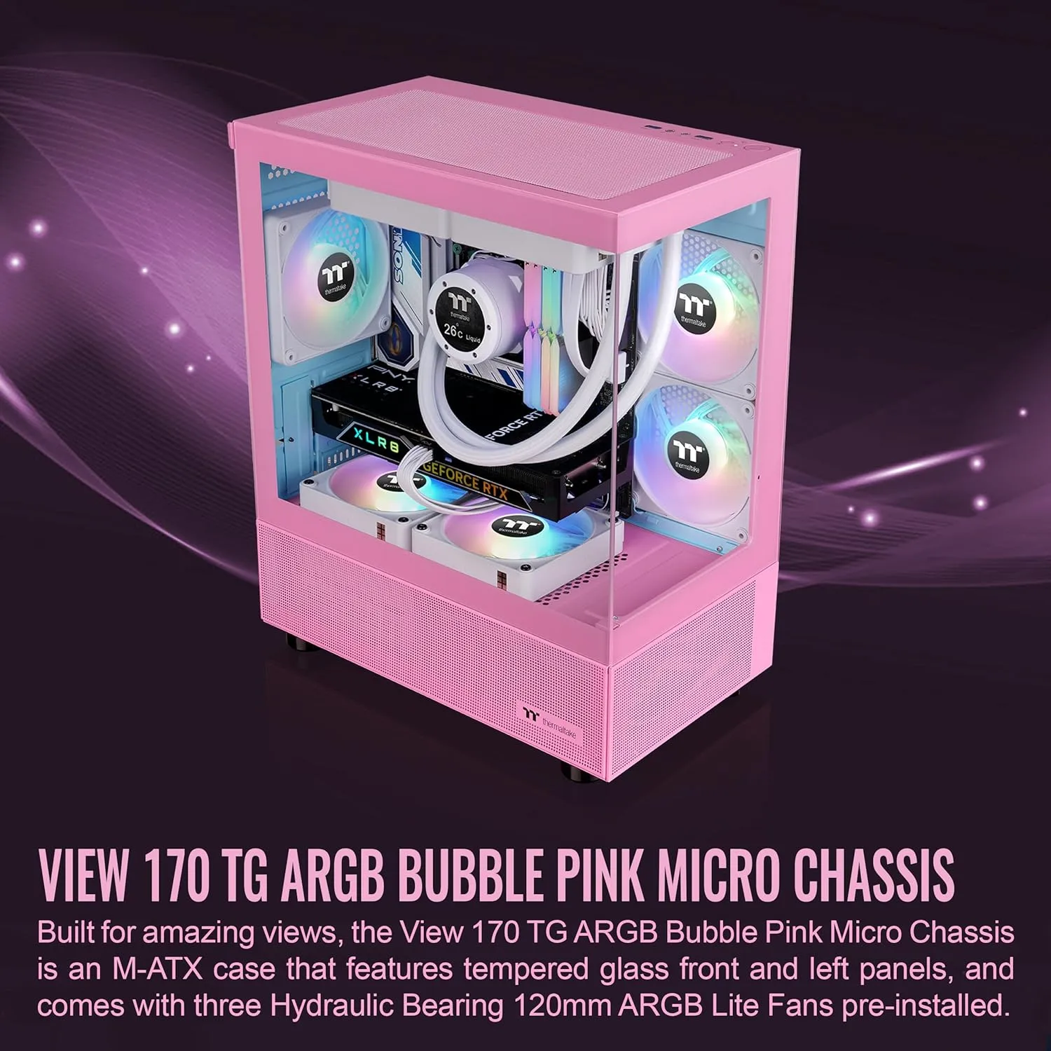 Thermaltake View Series Tempered Glass PC Chassis with RGB/ARGB Fans