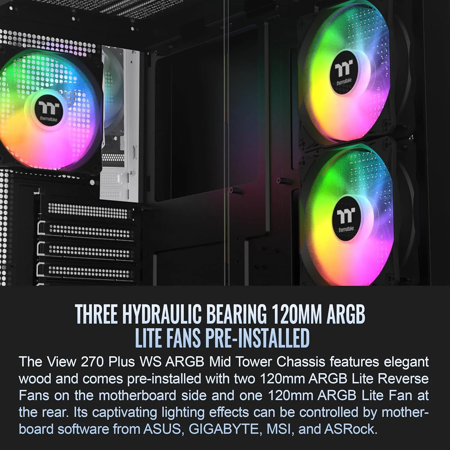 Thermaltake View 270 Plus WS ARGB Mid Tower Case - Black