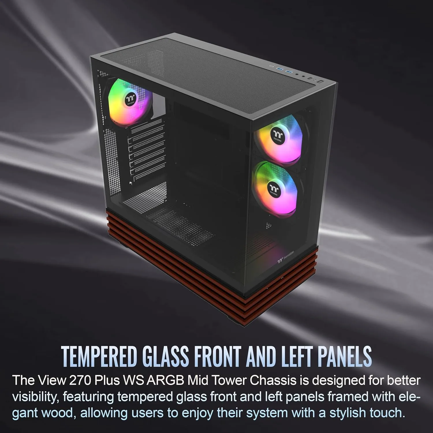 Thermaltake View 270 Plus WS ARGB Mid Tower Case - Black