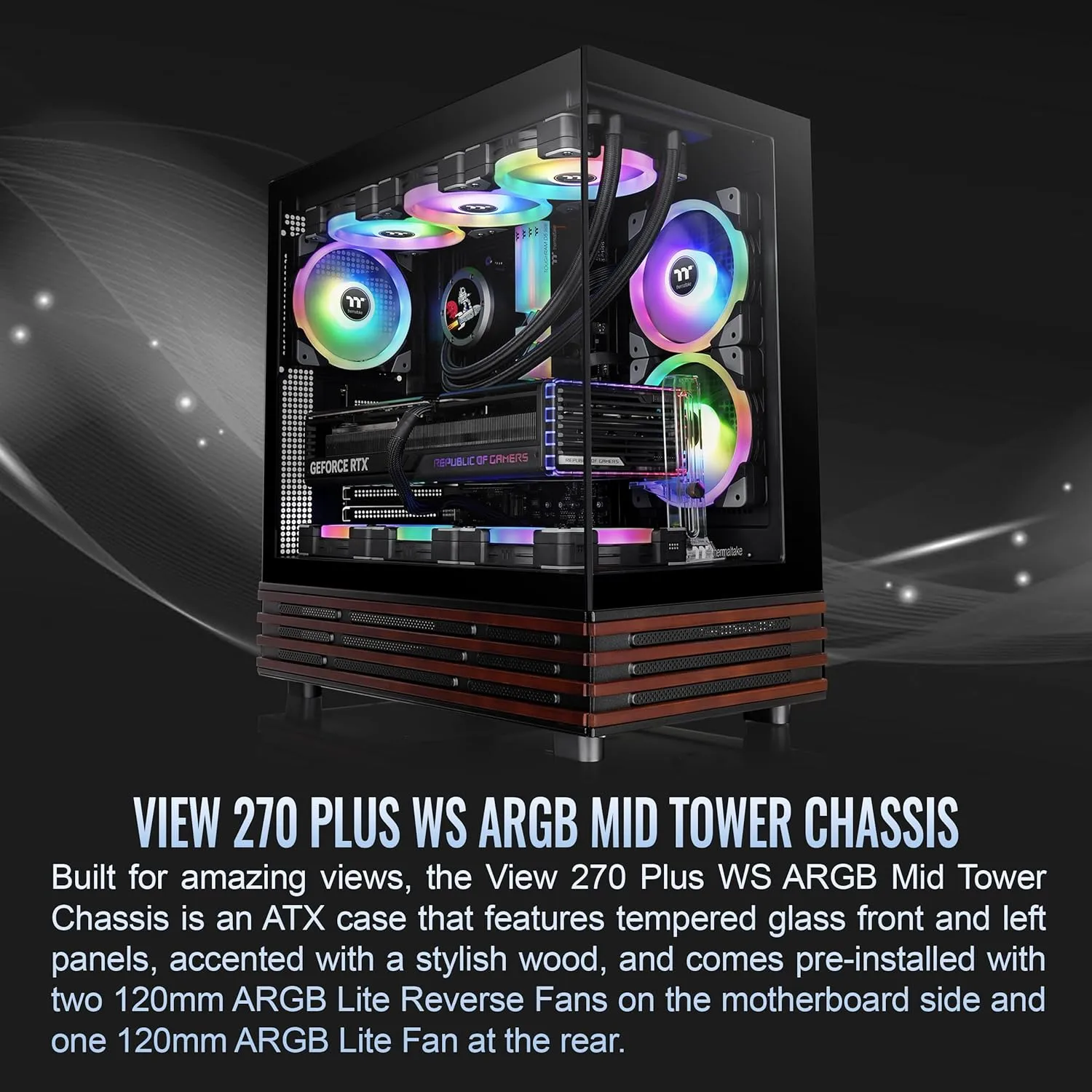 Thermaltake View 270 Plus WS ARGB Mid Tower Case - Black