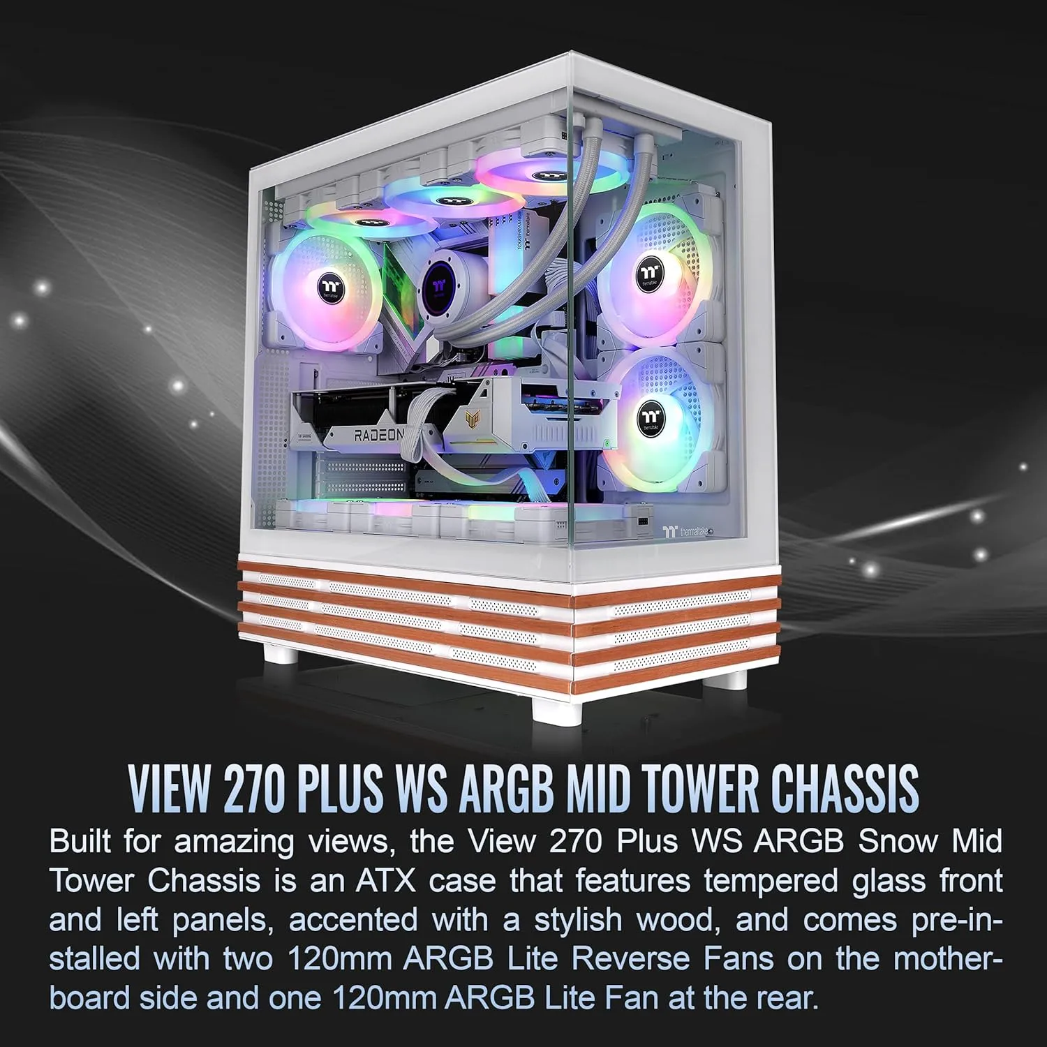 Thermaltake View 270 Plus WS ARGB Mid Tower Case - Snow