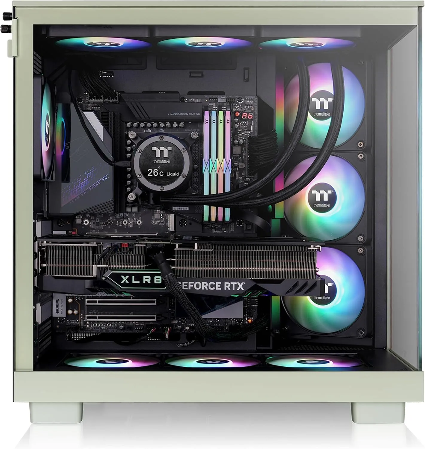 Thermaltake View 380 XL WS ARGB Mid Tower Chassis - Matcha Green