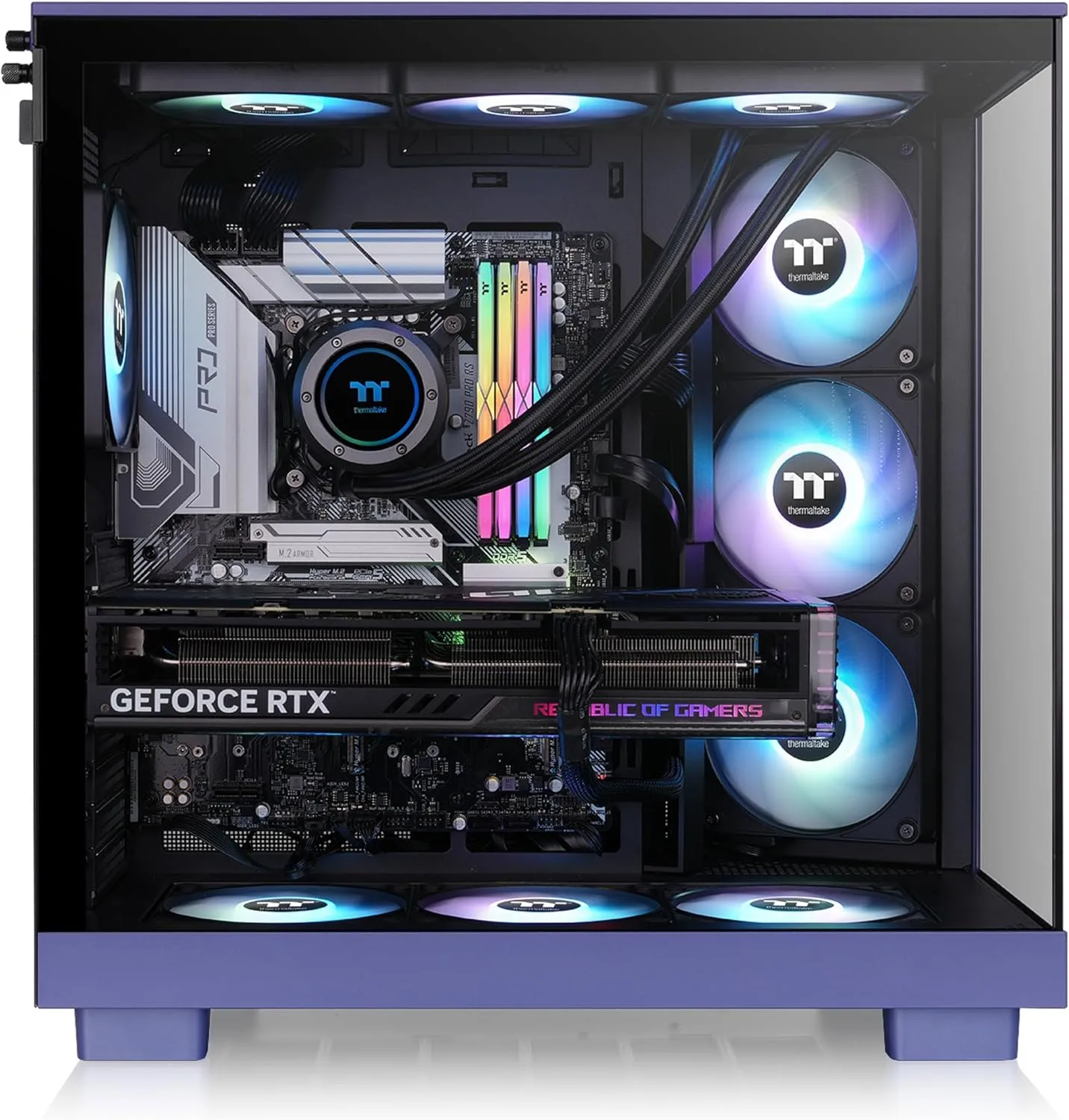 Thermaltake View 380 XL TG ARGB Mid Tower Case - Future Dusk, 4x120mm Fans