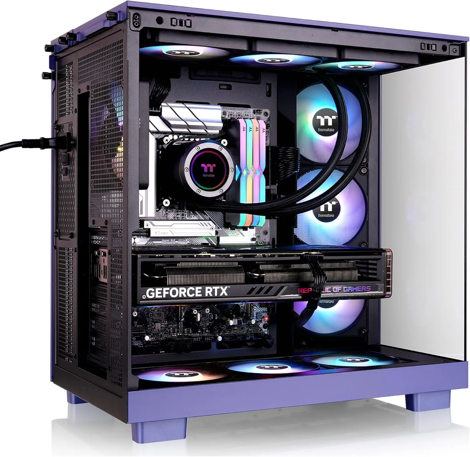 Thermaltake View 380 XL TG ARGB Mid Tower Case - Future Dusk, 4x120mm Fans