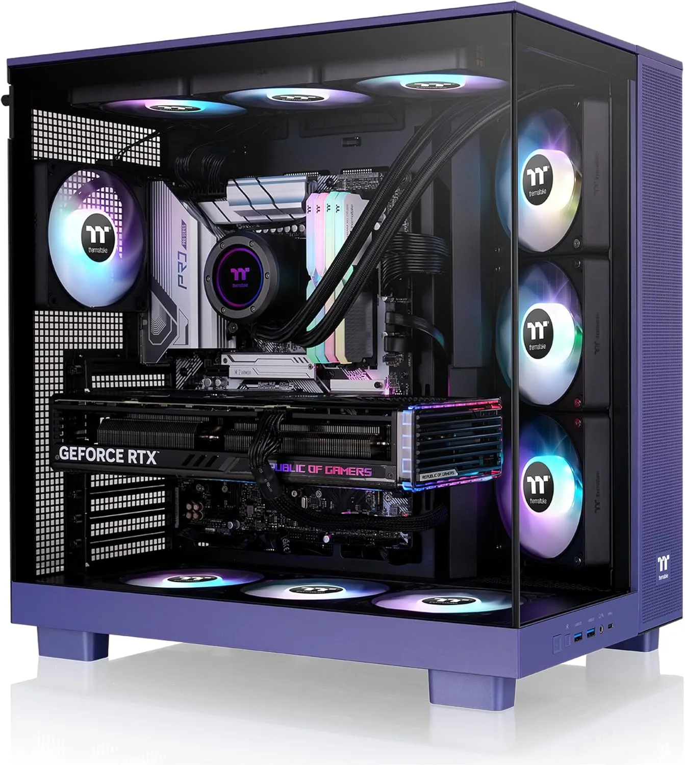 Thermaltake View 380 XL TG ARGB Mid Tower Case - Future Dusk, 4x120mm Fans