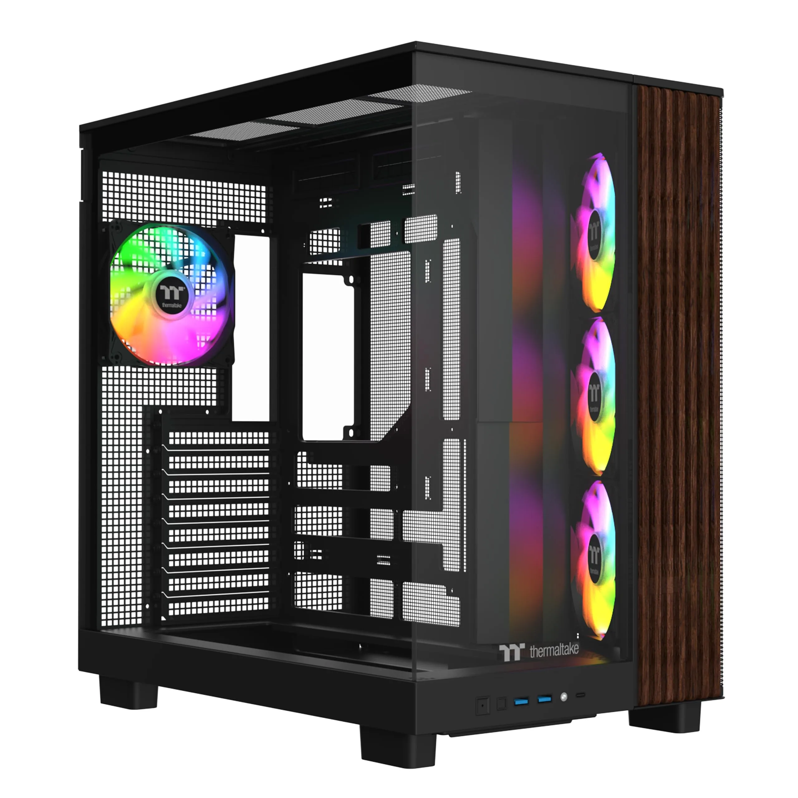 Thermaltake View 380 XL WS ARGB Mid Tower Chassis - Black, Wood Trim