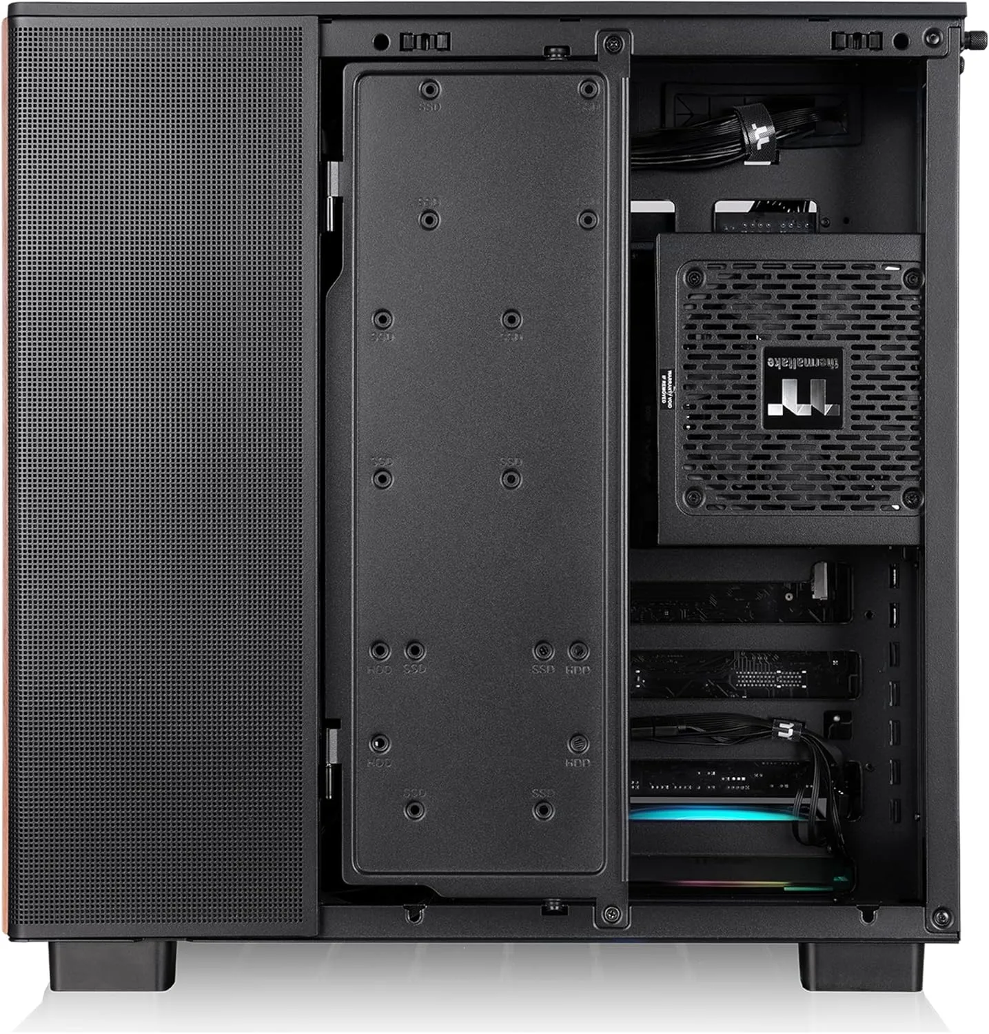 Thermaltake View 380 XL WS ARGB Mid Tower Chassis - Black, Wood Trim