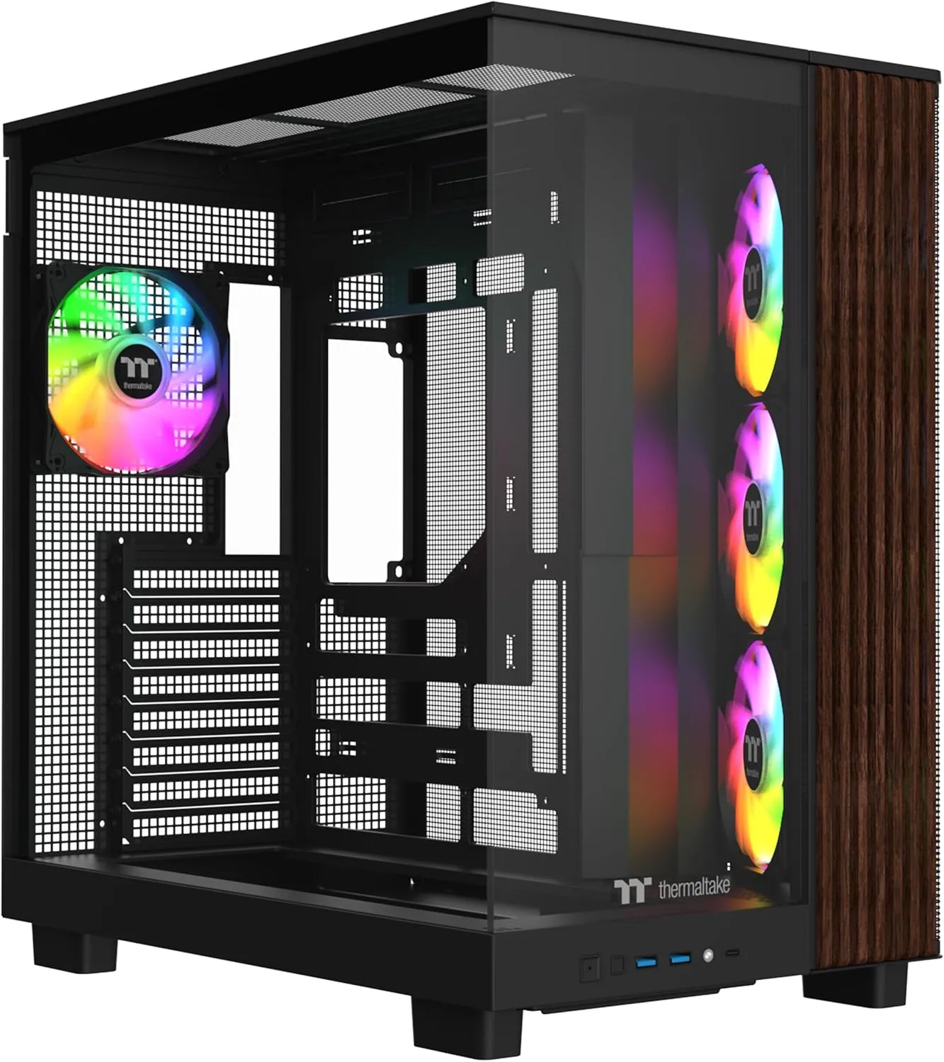 Thermaltake View 380 XL WS ARGB Mid Tower Chassis - Black, Wood Trim
