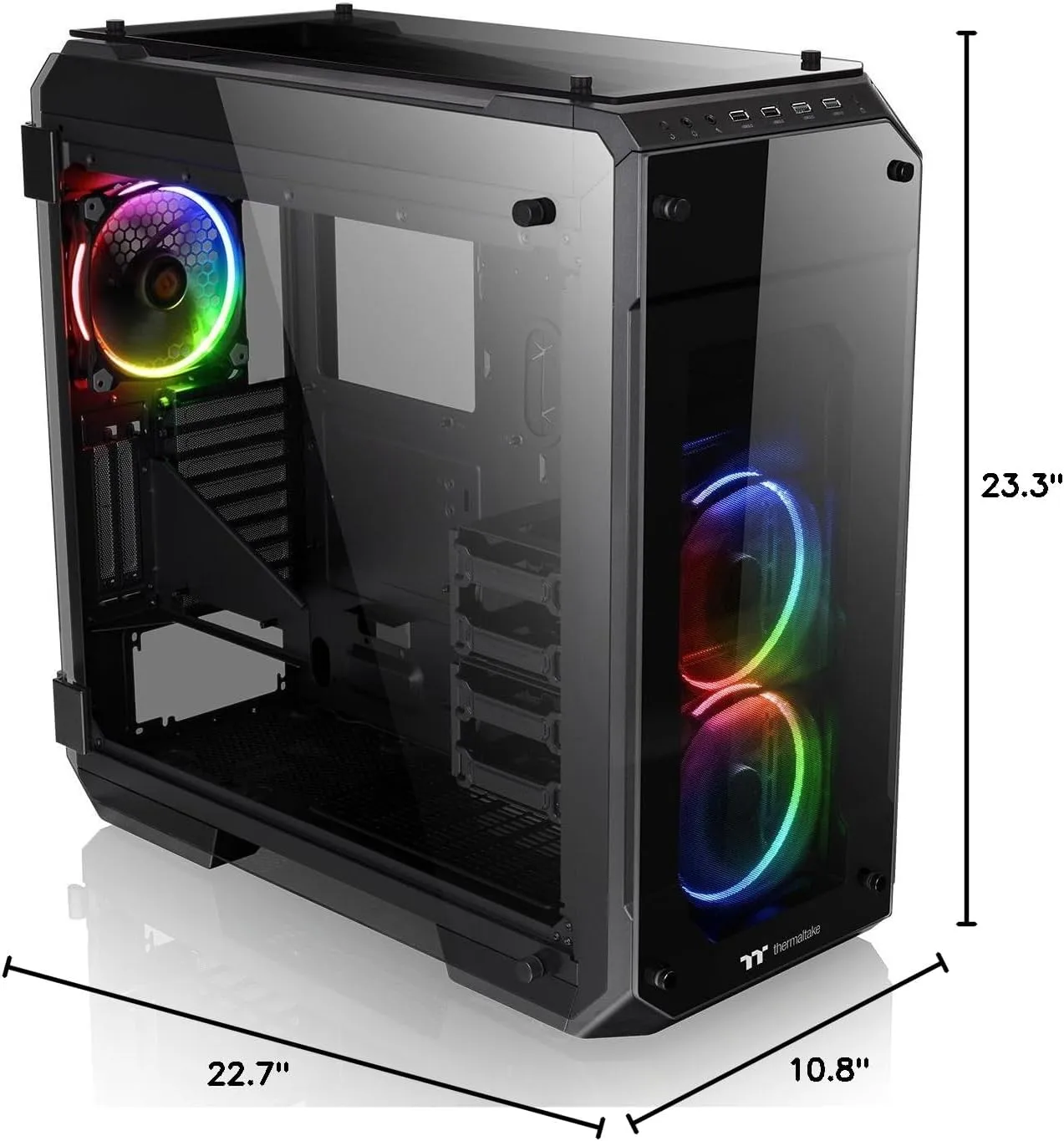 Thermaltake View Series Tempered Glass PC Chassis with RGB/ARGB Fans