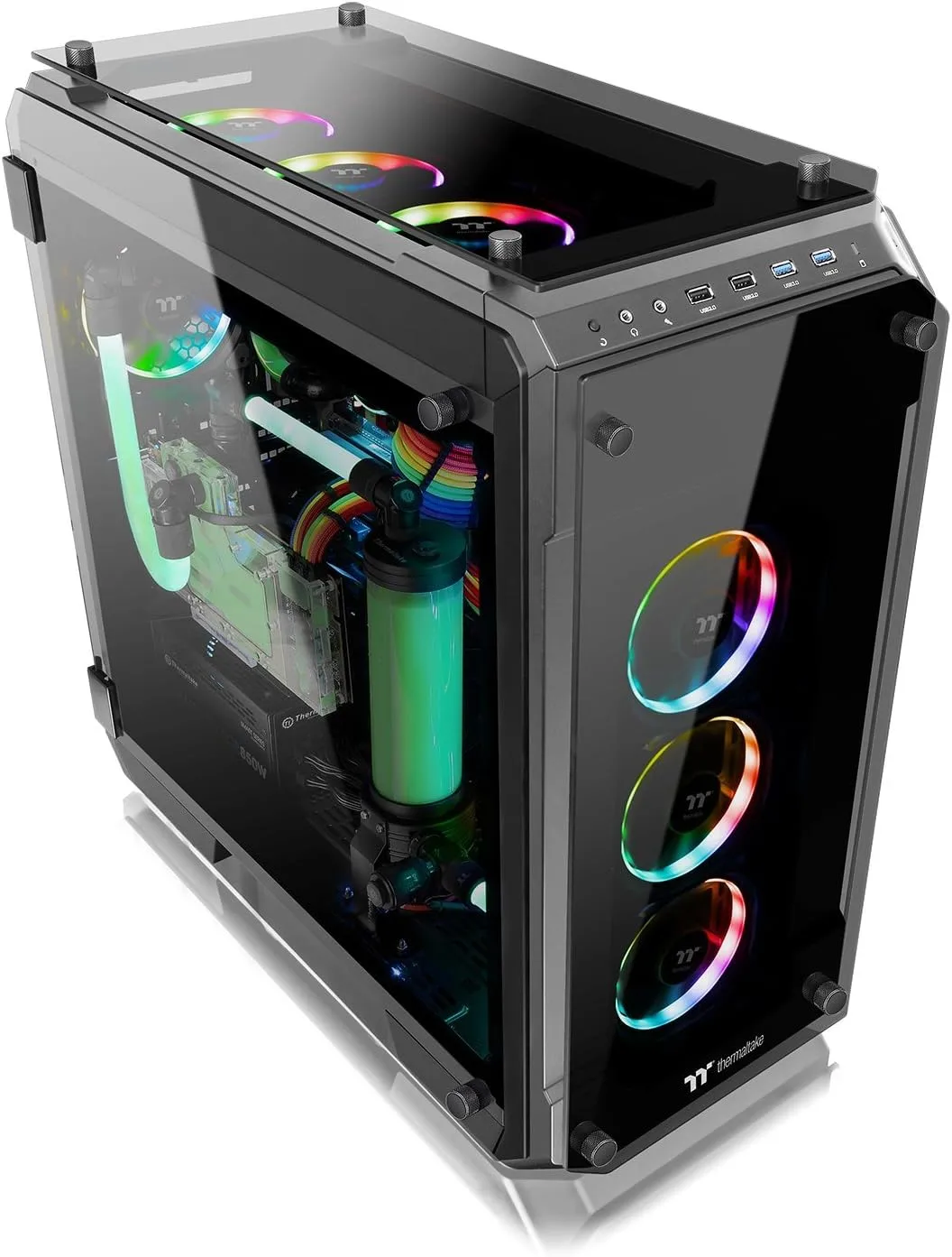 Thermaltake View Series Tempered Glass PC Chassis with RGB/ARGB Fans