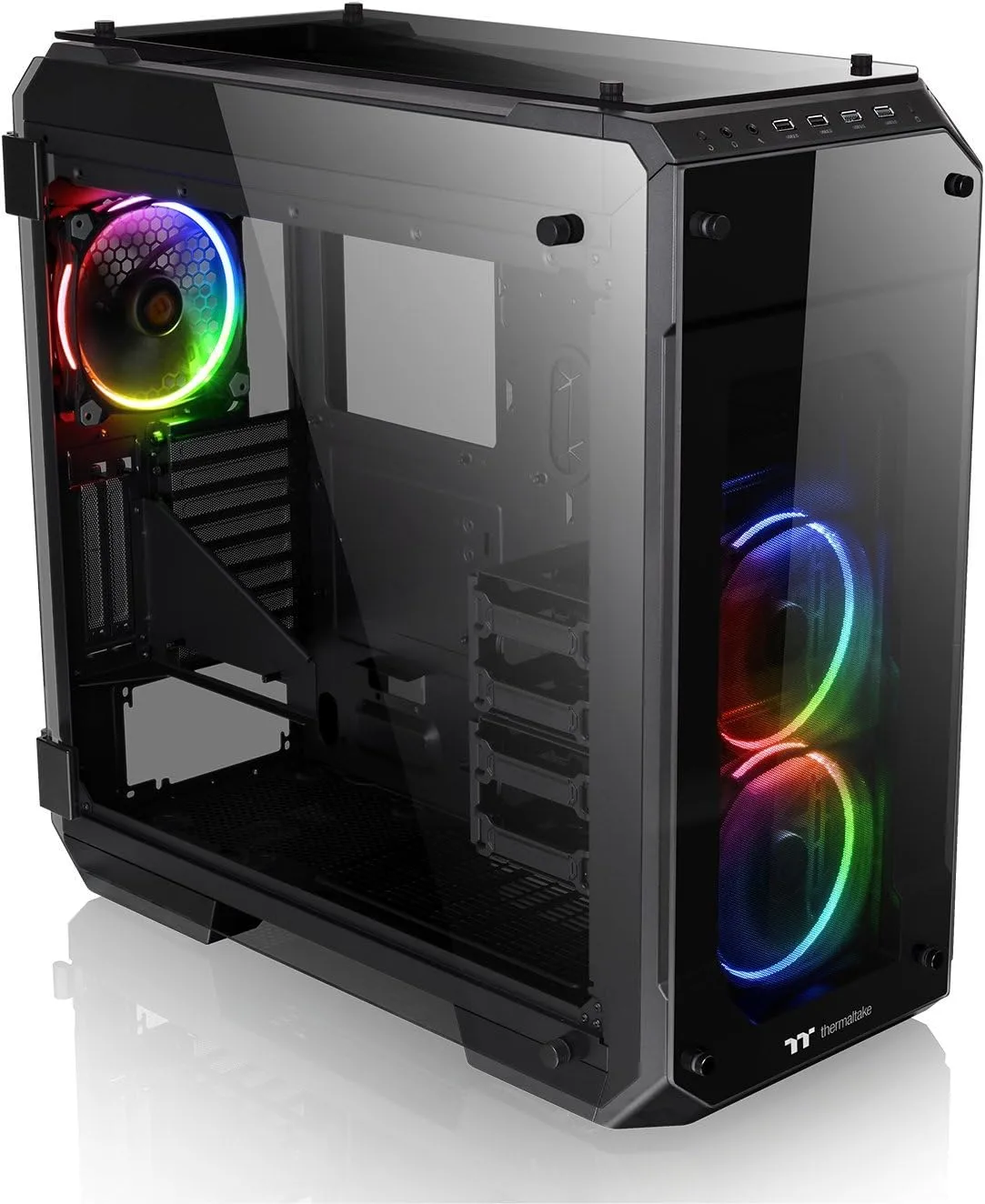 Thermaltake View Series Tempered Glass PC Chassis with RGB/ARGB Fans