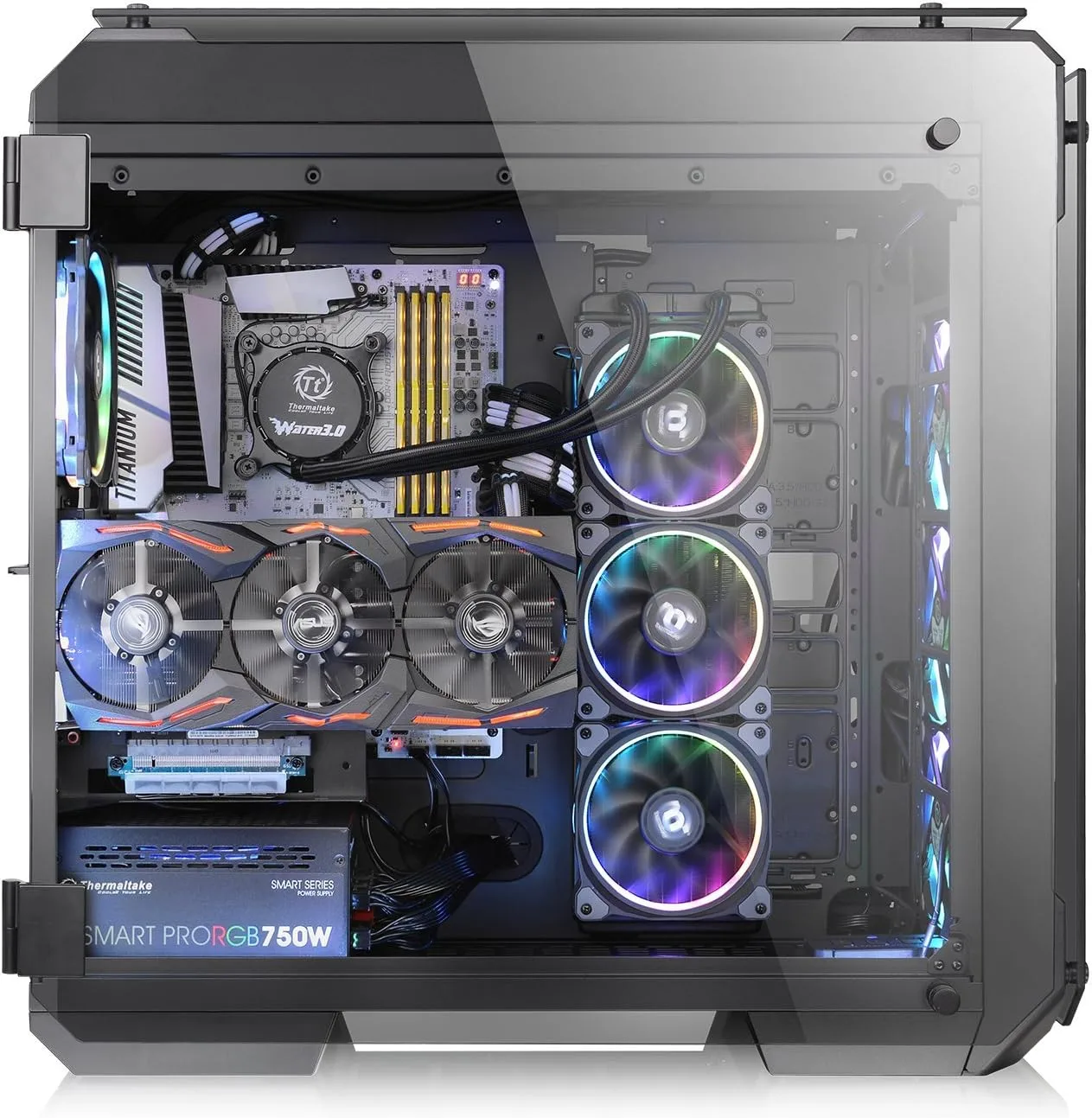 Thermaltake View Series Tempered Glass PC Chassis with RGB/ARGB Fans