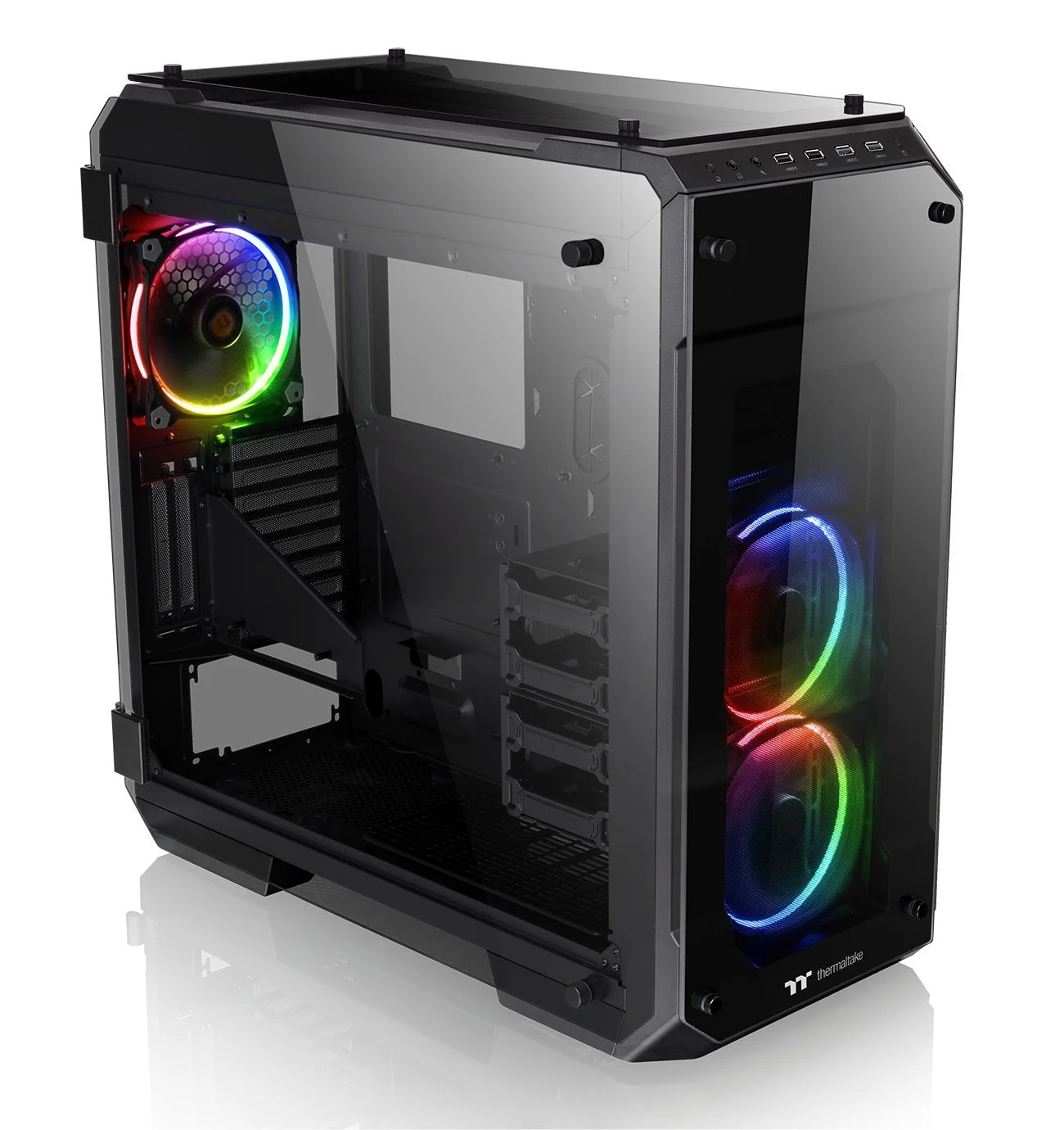 Thermaltake View Series Tempered Glass PC Chassis with RGB/ARGB Fans