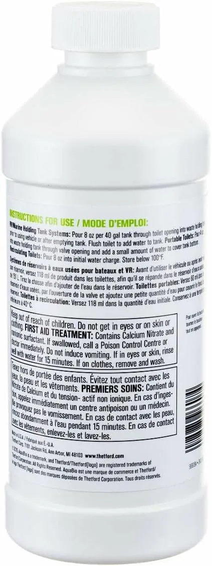 Thetford AquaBio 96607 RV Holding Tank Treatment Citrus Twist Scent, Formaldehyde Free 32 Oz Liquid