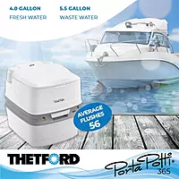 Thetford Porta Potti 365 Portable Toilet (for RV, Marine, Camping, Vans, Trucks, Healthcare) 92820, White