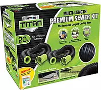 TITAN Fuel Tanks Titan 20 Foot Premium RV Sewer Hose Kit - Thetford 17902 20ft Titan Sewer Hose