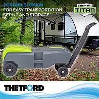 Thetford 40951 4-Wheel Titan Tote - 27 Gallon, Gray
