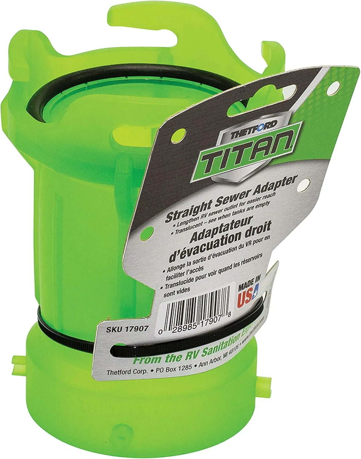 Titan Straight RV Sewer Adapter - Thetford 17907