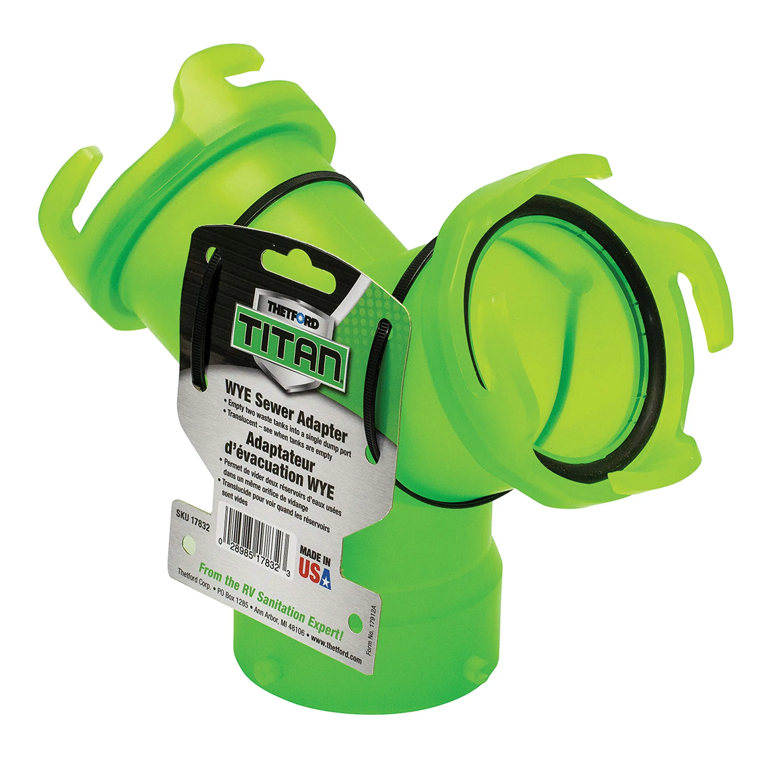 Titan WYE Universal Bayonet RV Sewer Hose Adapter - Thetford 17832