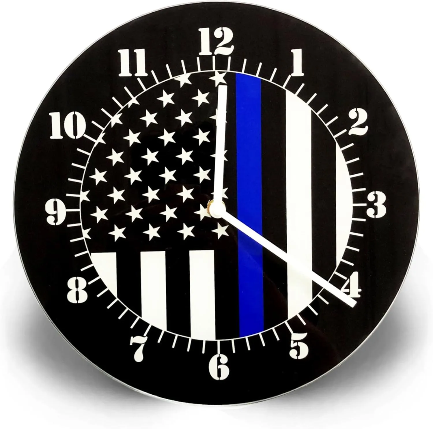 THIN BLUE LINE USA American Flag Wall Clock