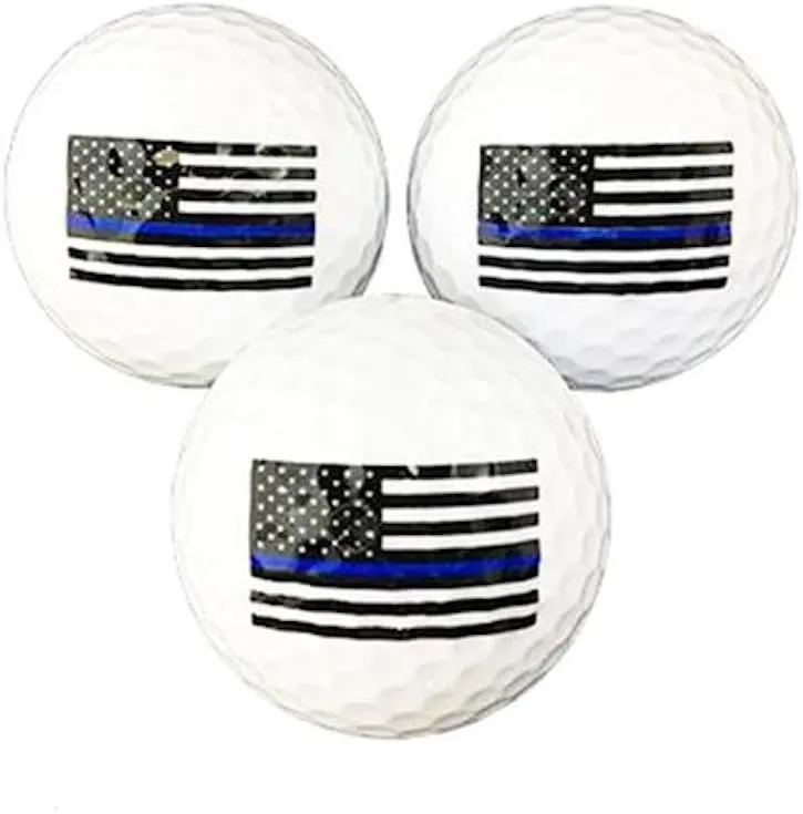 Thin Blue Line American Flag Golf Balls - 3 Pack
