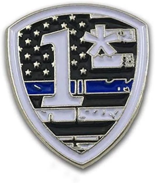 THIN BLUE LINE Enamel Lapel and Uniform Bar Pins
