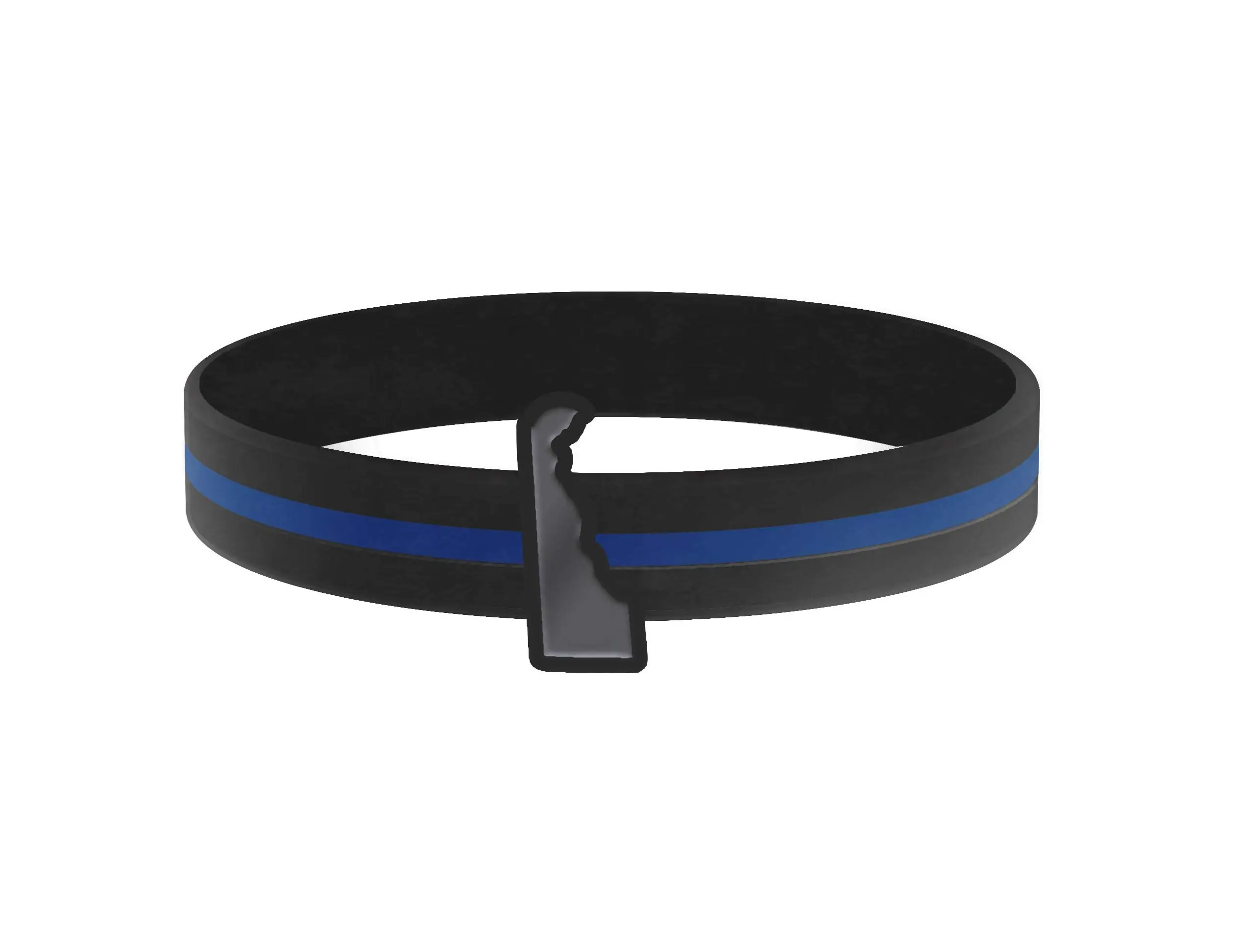 Thin Blue Line USA State Silicone Bracelet