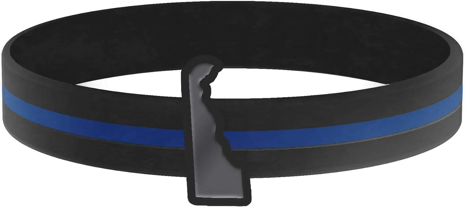 Thin Blue Line USA State Silicone Bracelet