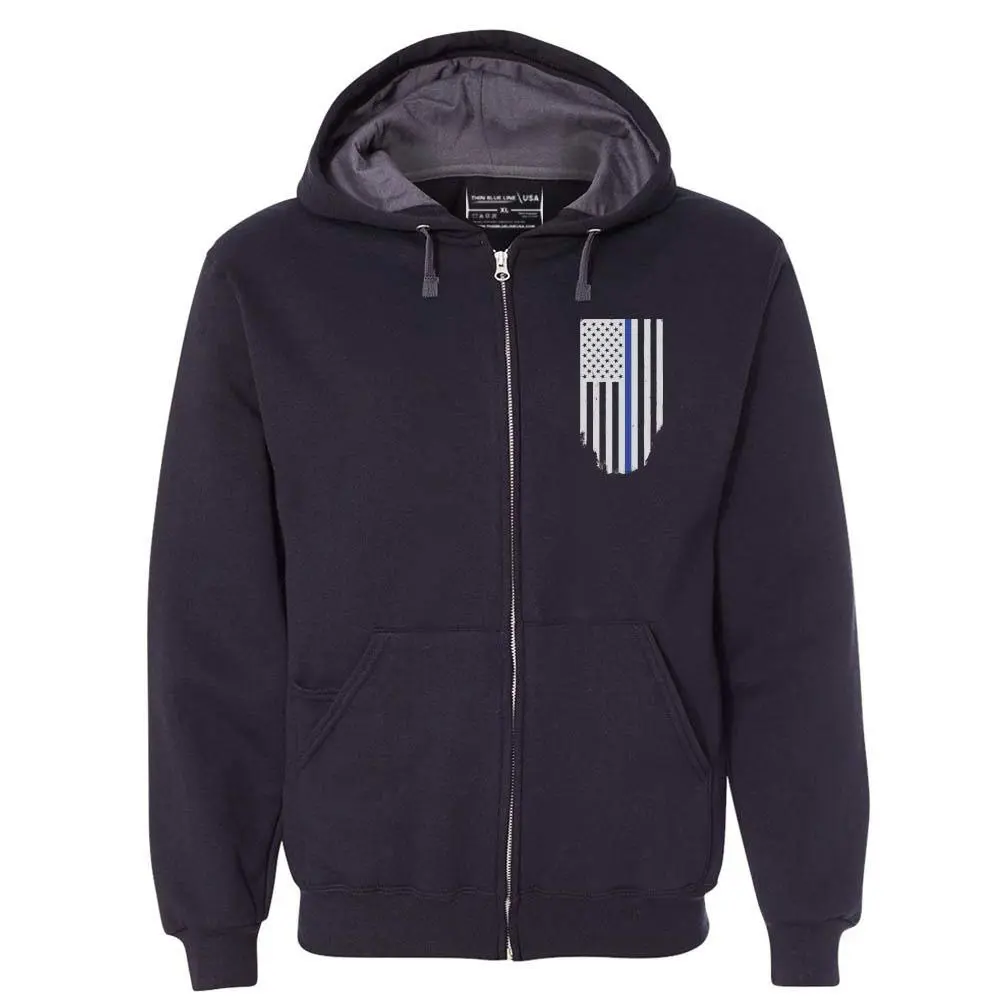 THIN BLUE LINE USA Full-Zip Hoodie - Honor & Respect